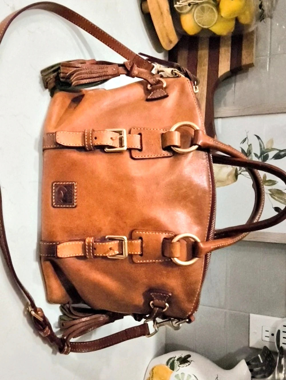 Dooney & Bourke Leather Satchel in Brown